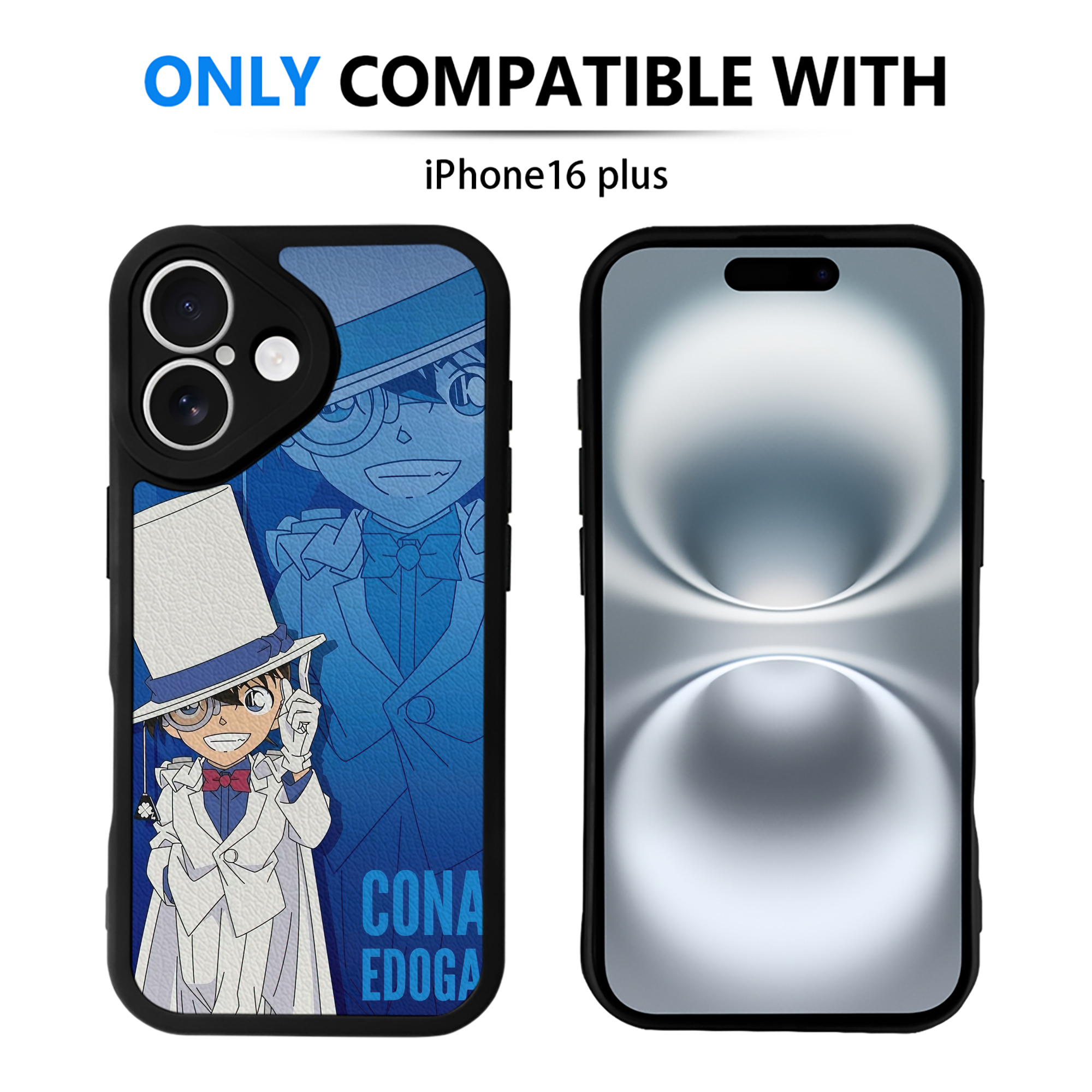 （画像用） 名探偵コナン Detective Conan 【iPhone 16シリーズ対応】シリコンスマホケース（レザー調） 材質：シリコン